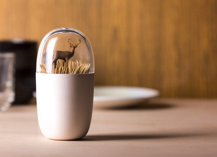 QUALY Deer Meadow Toothpick Holder - Unique Home Design Decoration - Unusual Gift - BPA-Free Cool Kitchen Gadgets - Modern Home Decor