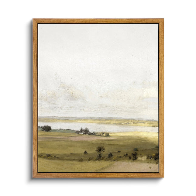 VIYYIEA Framed Canvas Wall Art Home Decor, Coastal Coves Rustic Painting Farmhouse Bathroom Wall Decor, Vintage Art Office Bedroom Living Room Decor, 9"x11"