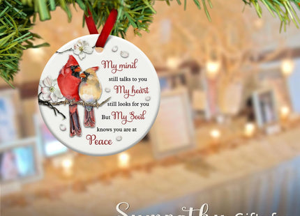 SOL VIBES Cardinal Memorial Ornament, Christmas Ceramic Ornaments