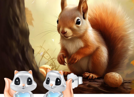 Dreamboat Squirrel Stud Earrings for Women 925 Sterling Silver Hypoallergenic Moonstone Squirrel Animal Jewelry Gifts for Sensitive Ears