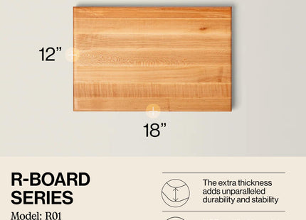 John Boos R-Board Series Rectangular Wooden Maple Cutting Board 18”x12”