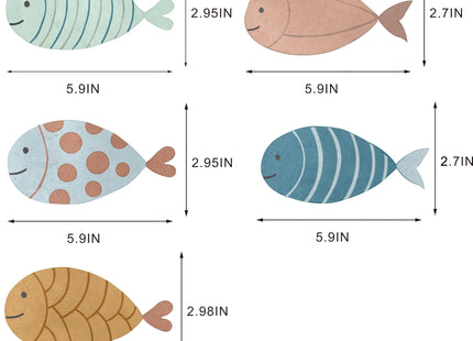 ajdvart Wooden Fish Wall Decor - 5 Pcs Nautical Coastal Wall Art for Home