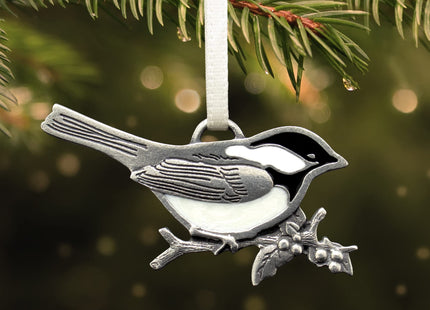 Danforth Chickadee Christmas Bird Ornament | Pewter Handcrafted in USA