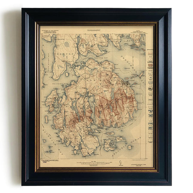 Vintage Map of Maine State Art Wall Decor - 11X14 Historic Antique State Map - Retro Old Maine State Print Picture Poster for Office Classroom - Artwork Souvenir - Gift for Travel History Lover