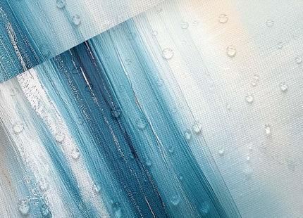 BSRAMZ Abstract Beach Shower Curtains for Bathroom, Coastal Teal Oil Painting Ocean Shower Curtain, Sea Wave Seagull Nautical Coastal Summer Bathroom Bathtubs Decor Curtains with Hooks,72X72