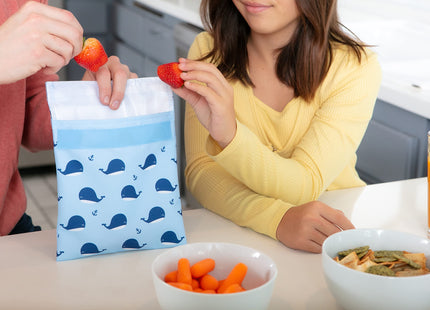 ROLL'EAT ® Snack'n'Go Animals | Reusable Snack Bag | Kids Snacks Container | Eco Friendly Food Bag | Reusable Bag for Snack Storage | Whale Design