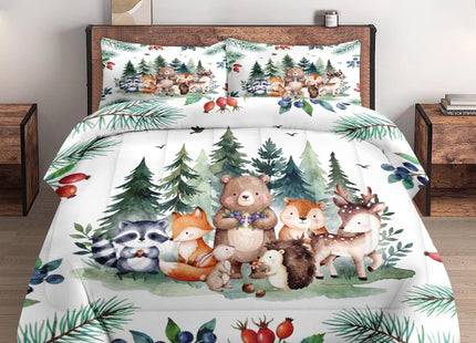 Pamnest Twin Comforter Set, 2 Pieces Woodland Animal Bedding, All Season