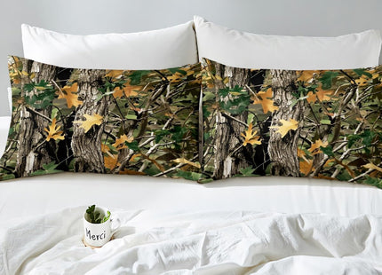 Erosebridal Camo Bedding Set Full Size Cabin Lodge Forest Woods Comforter Set for Teens Adult Men Bedroom, Rustic Farmhouse Bedding Comforter Sets Hunting Tree Camouflage Themed Quilt, Brown Green