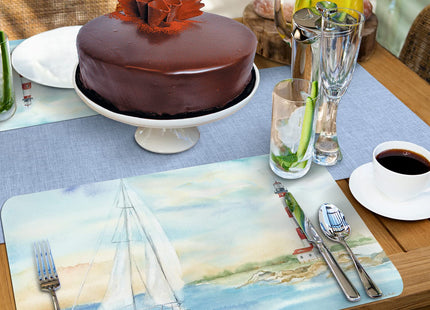 CounterArt Lighthouse Scene Reversible Easy Care Placemat 4 Pack