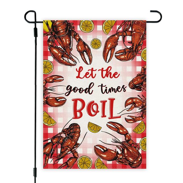 Crawfish Boil Garden Flag 13×18 Inch lobster Seafood Home Party Decor