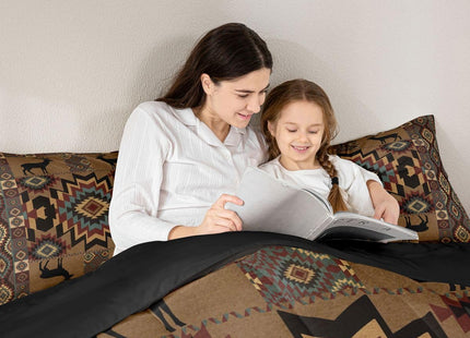 Feelyou Cabin Deer Bedding Set Queen Size Bedding Set for Boys Girls