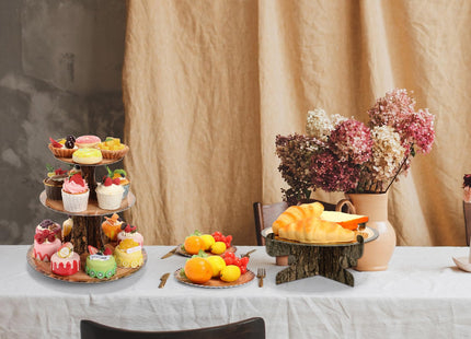 Sawysine 7 Pcs Woodland Cupcake Stand Set Woodland Baby Shower, Circle