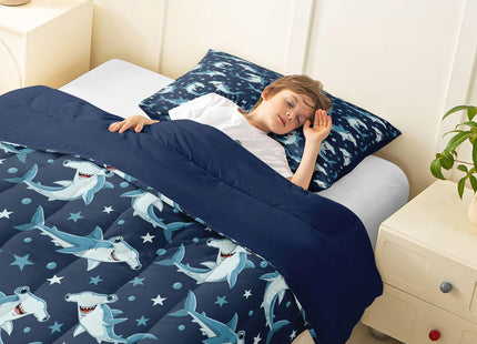 Erosebridal Dolphin Comforter Set, Ocean Themed Bedding Sets, Abstract Dolphin Silhouette Down Comforter