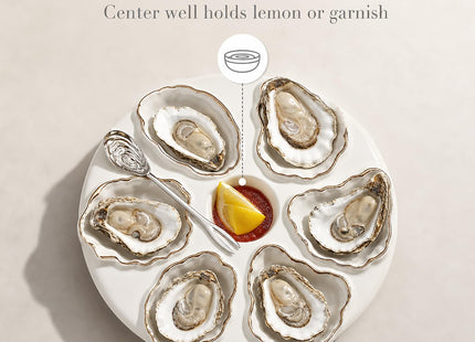 Mud Pie Oyster Plat Server Set,10 1/2"