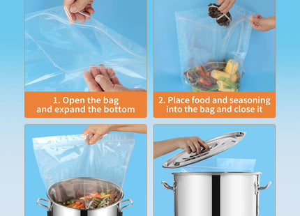 WRAPOK Seafood Boil Bags 5 Pack Large Cooking Bag Seasoning Storage Bag for Crab Fish Crawfish, 17.7 x 15.7 Inch