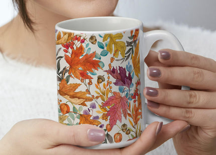 Highland Home Colorful Autumn Large Decorative Ceramic Mug