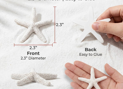 Framendino, 30 Pack 2.3 Inch White Starfish Resin Pencil Finger Decor Ornaments for Home Wedding Christmas Decorations