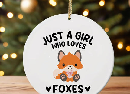 Fox Ornaments for Christmas Tree - Ceramic Fox Gifts for Women