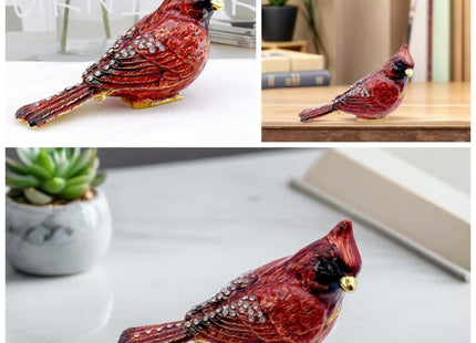 JWT Astyle Luxury Red Cardinal Bird Jewelry Trinket Box Cardinal Gifts
