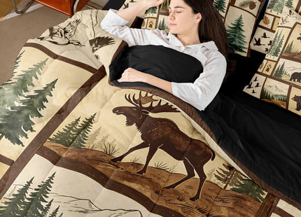 Erosebridal Western Rustic Bear Deer 7-Piece Comforter Set