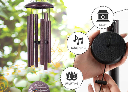 Personalized Wind Chimes Memorial Mother Father, Hummingbird Keepsake