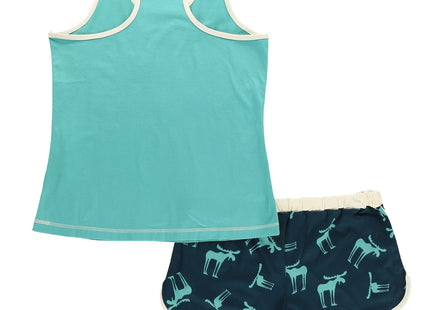 Lazy One Matching Pajamas for Women, Cute Tank Top Set (Funky Moose, S)