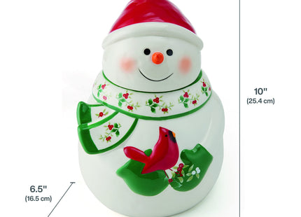Pfaltzgraff Winterberry Snowman Cookie Jar, 10 Inch