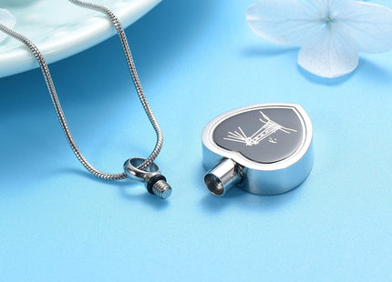 Oinsi Lighthouse Heart Cremation Necklace For Ashes For Men Keepsake Memorial Urn Pendant Jewelry (Silver Tone)