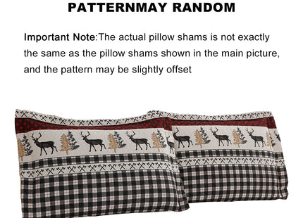 Rustic Twin Size Bedding Quilt Set - Lodge Cabin Quilt, Country Forest Moose Deer Bear Pattern, Lightweight Reversible Coverlet
