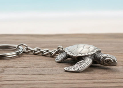 Big Blue by Roland St John Turtle Keychain for Men and Women - Sea Turtle Charm Gift for Turtle Lovers Turtle Keyring Turtle Key Fob Sea Life Key Chain Gifts for Scuba Divers Turtle Lanyard