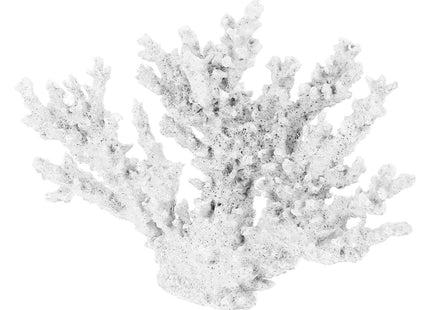 STOBAZA Coral Resin Sculpture 13.4 Inch Faux White Coral Ornament Coastal Tabletop Decor for Living Room Office Accent