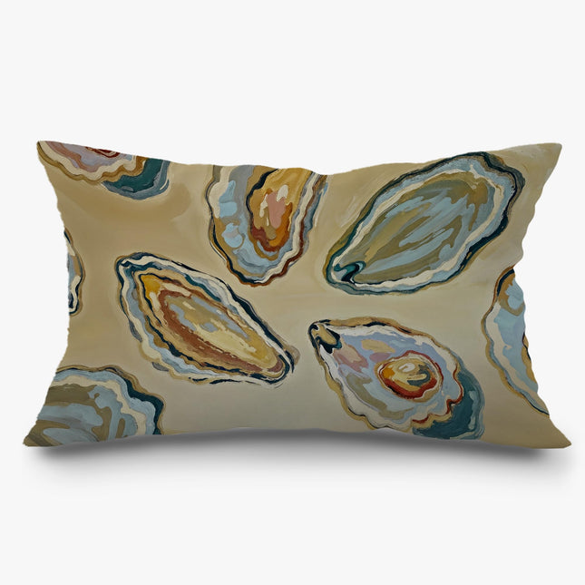 Exqcom Abstract Oyster Coastal Beach Pillow Covers 12x20, Beachy Room Decor Aesthetic, Retro Coastal Ocean Oyster Shell Decorative Lumbar Pillow Covers for Home Bedroom Living Room