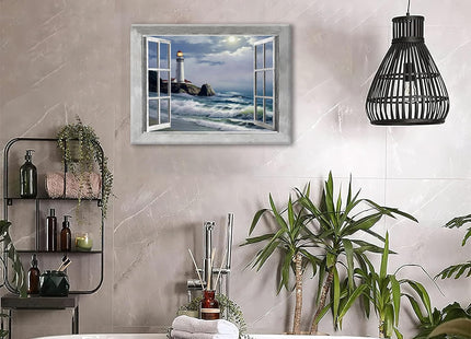 Lighthouse Coastal Canvas Wall Art Print Painting Framed ArtWork 12"x16"