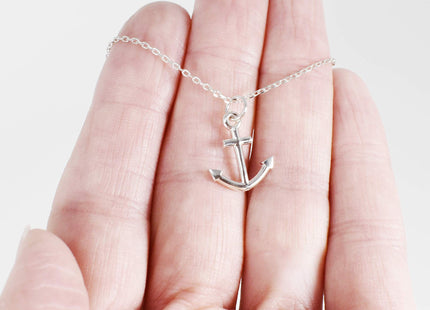 Dote Dainty Anchor Pendant Genuine .925 Sterling Silver Necklace 16-18" Adjustable Chain