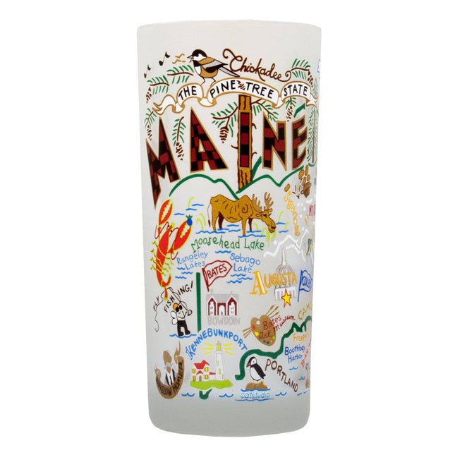 Catstudio Maine Frosted Drinking Glass, 15oz, Dishwasher Safe