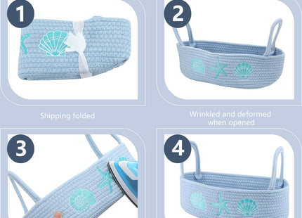 Vesici Ocean Woven Toilet Paper Basket Coastal Cotton Rope Bathroom Decor