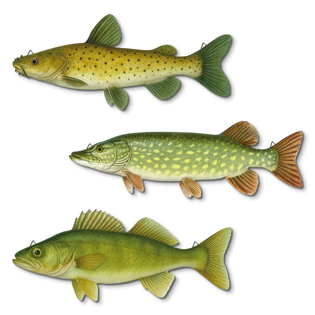Putuo Decor 3 Pcs Beach Wall Decor Wooden Fish Wall Decoration Nautical Wall Art for Coastal Living Room Bathroom Lake House