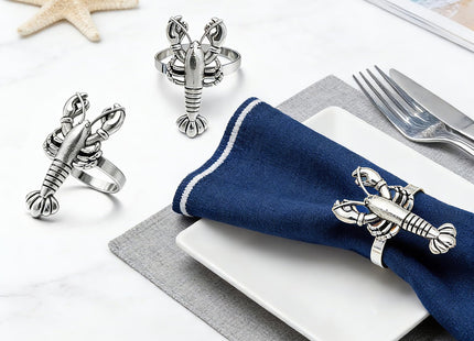Davifina 6pcs Lobster Napkin Rings for Coastal Beach Party,Nautical Dinner