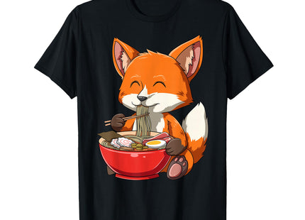 Fox Eating Ramen Ramen Noodle Lovers Fox Themed Gift T-Shirt