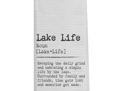 Knibeo Lake Life Kitchen Towels - Waffle Weave, 16 x 24 Inch, Lake House Decor, Gifts
