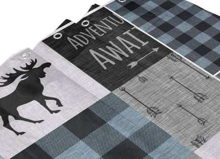 Carwayii Rustic Shower Curtain Lodge Bear Moose Deer Quick Dry Bath Curtain Machine Washable Bathroom Accessories for Home Decor 72x72Inch