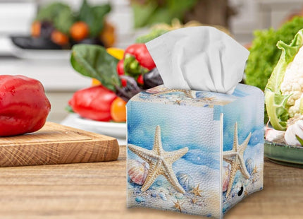 ZOUTAIRONG Beach Starfish Tissue Box Cover Square Tissue Box Holder Kids Home Decor Kleenex Tissue Dispenser for Bathroom Dresser, Vanity Countertop, Tabletop, Office, Car Butterfly