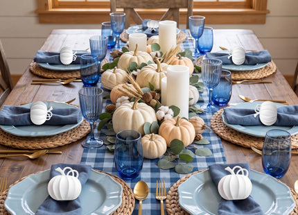 Patelai 12 Pieces Fall Pumpkin Napkin Rings Thanksgiving, White