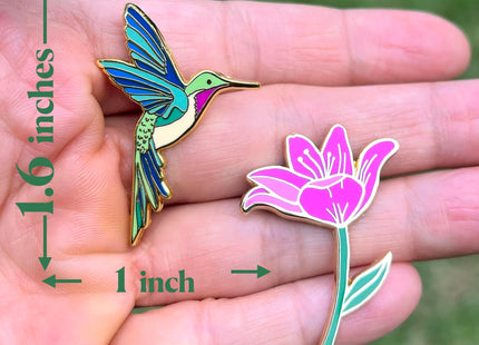 Cute Hummingbird Enamel Pin – Hard Enamel Hummingbird Lapel Pin, Colorful Hummingbird Brooch, Perfect Gifts for Hummingbird Lovers