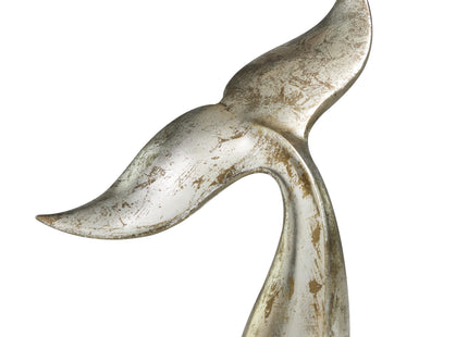 Deco 79 Aluminum Metal Whale Decorative Sculpture Home Decor Statues, Set of 2 Accent Figurines 7", 10"H, Silver