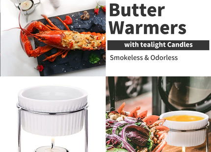 Luvan 33 Pcs Crab Crackers and Tools Set with 4 Crab Leg Crackers, 4 Crab Forks, 4 Lobster Shellers, 4 Butter Warmers, 1 Seafood Scissors, 14 Tealight Candles, 2 Crab Grabber-Seafood Boil Party Supply