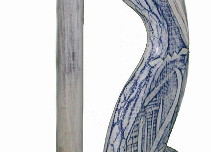 Hand Carved Pelican Paper Towel Holder Wood Carving Nautical Statue Kitchen Gadget Sculpture