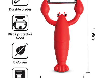 OTOTO Clawy Lobster Vegetable Peeler – Funny Potato Peeler, Ergonomic Veggie Peeler, Sharp Stainless Steel Blade, Peelers for Kitchen, Cute Kitchen Gadgets