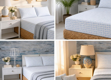 Where The Polka Dots Roam Seashells and Turtles Sheets Full Bedding Set - Super Soft 4-Piece Coastal-Themed Bed Sheet Set for Kids & Teens – Sea Turtle & Seashell Bedding & Room Décor