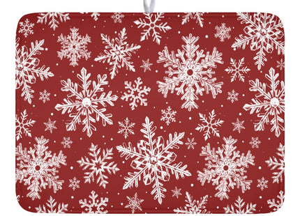KSLIDS Christmas Snowflake Dish Drying Mat for Kitchen Counter 18x24 Inch